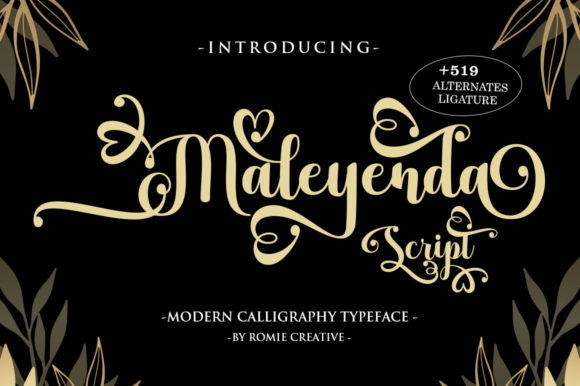 Maleyenda Script: Elegant Calligraphy for Designers